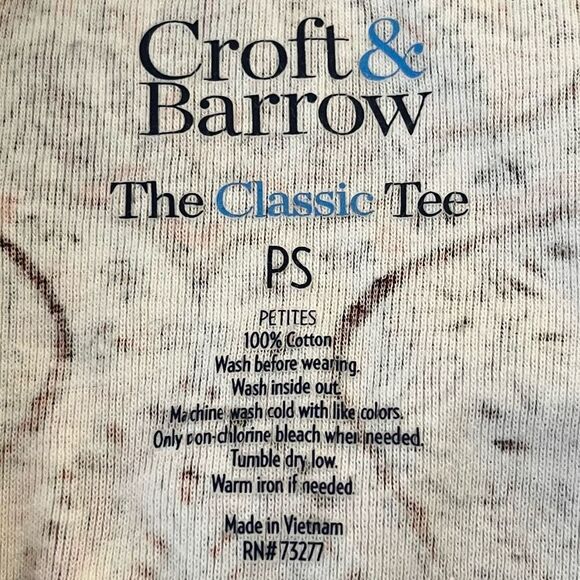 Croft & Barrow The Classic Tee   Pink Paisley   Size PS - Picture 3 of 3